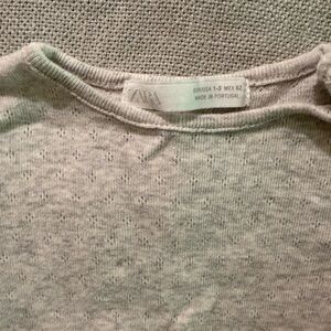 Zara Heather Gray pointelle cotton onesie and pants